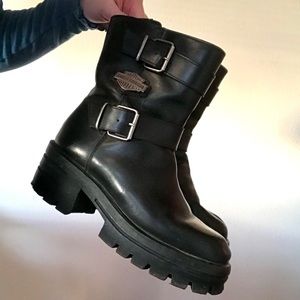 Killer Harley Davidson Black Leather Boots 🕷